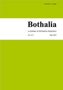 A JOURNAL of BOTANICAL RESEARCH Vol. 37,1 May 2007