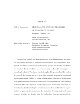 Technical and Economic Feasibility of Telerobotic On-Orbit Satellite Servicing