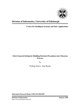 Division of Informatics, University of Edinburgh