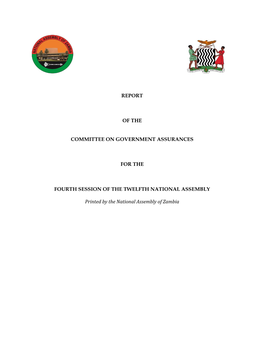 Report of the Committee on Government Assurances for the Fourth Session of the Twelfth National Assembly