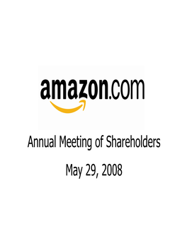 Annual Meeting of Shareholders May 29, 2008 This Presentation May Contain Forward-Looking Statements Which Are Inherently Difficult to Predict