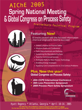 Global Congress on Process Safety Ethylene Producers Conference