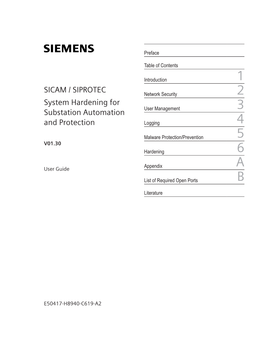 SICAM / SIPROTEC System Hardening for Substation