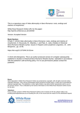 Velar Allomorphy in Ibero-Romance: Roots, Endings and Clashes of Morphomes