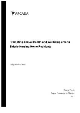 Promoting Sexual Health and Wellbeing Among Elderly Nursing Home Residents