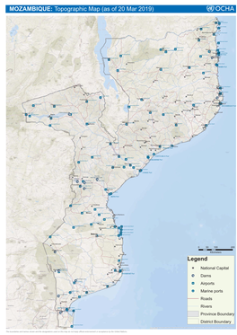 MOZAMBIQUE: Topographic Map (As of 20 Mar 2019)