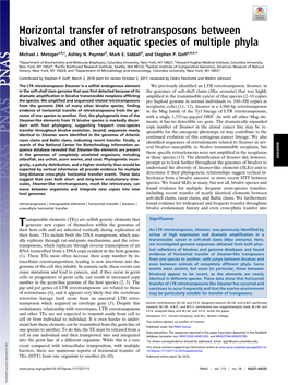 Horizontal Transfer of Retrotransposons Between Bivalves and Other