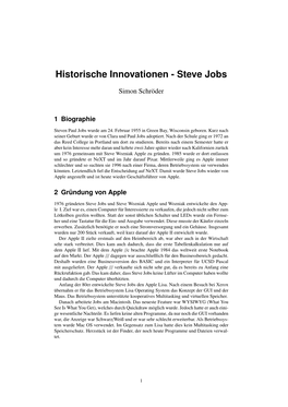 Historische Innovationen - Steve Jobs