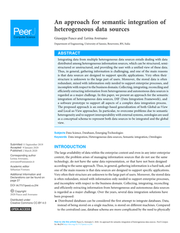 An Approach for Semantic Integration of Heterogeneous Data Sources