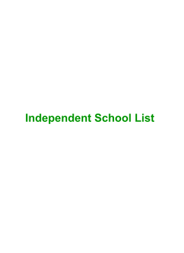 Independent School List