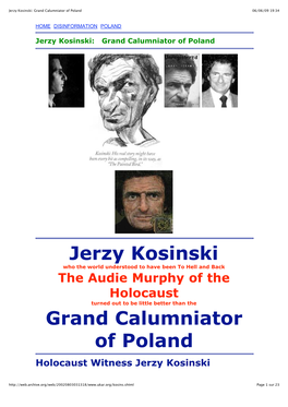 Jerzy Kosinski: Grand Calumniator of Poland 06/06/09 19:34