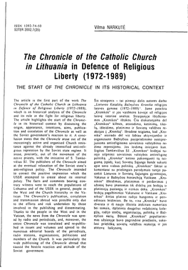 In Defence of Religious Liberty (1972-1989)