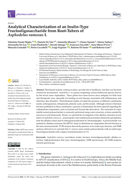 Analytical Characterization of an Inulin-Type Fructooligosaccharide from Root-Tubers of Asphodelus Ramosus L