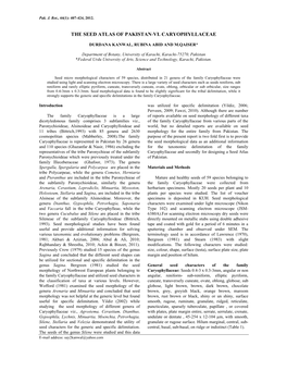 The Seed Atlas of Pakistan-Vi. Caryophyllaceae