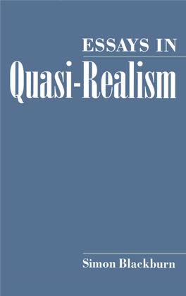 Blackburn Essays in Quasi-Realism