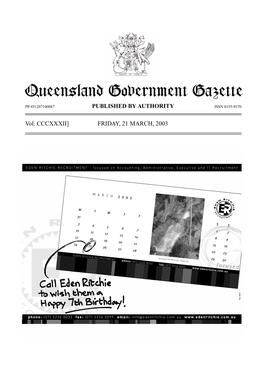 Queensland Government Gazette