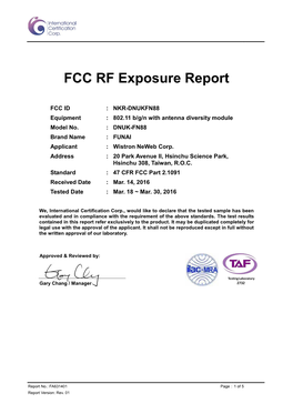 FCC RF Exposure Report