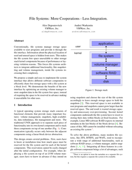 File Systems: More Cooperations - Less Integration