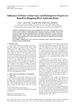 Influences of Water Conservancy and Hydropower Projects on Runoff in Qingjiang River Upstream Basin