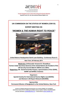 “Women & the Human Right to Peace”