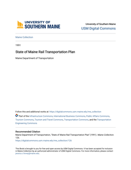 State of Maine Rail Transportation Plan