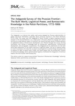 The Indaganda Survey of the Prussian Frontier: the Built World, Logistical