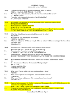 2010 Intermediate Certamen Finals