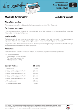 Module Overview Leaders Guide