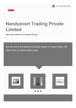 Nandyavart Trading Private Limited