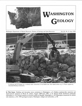 Washington Geology, V, 20, No. 2, June 1992