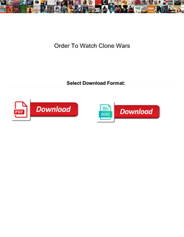 Order to Watch Clone Wars