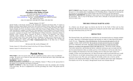 Parish News Example, If Riches Were Good and Poverty Evil, Then All Rich Men Would Be Good and All the Poor Would WELCOME: to All of Our Guests Today