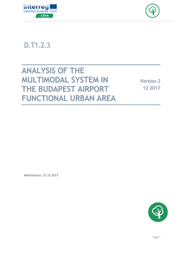 Analysis of the Multimodal System in the Budapest Airport Functional Urban Area