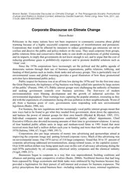 Corporate Discourse on Climate Change