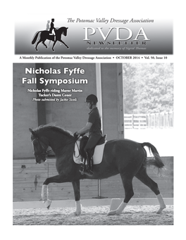 A Monthly Publication of the Potomac Valley Dressage Association • OCTOBER 2014 • Vol
