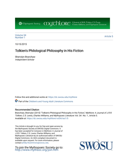 Tolkien's Philological Philosophy in His Fiction