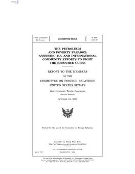 The Petroleum and Poverty Paradox: Assessing U.S