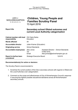 Children, Young People and Families Scrutiny Panel