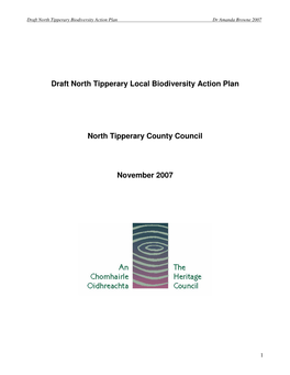 Draft North Tipperary Local Biodiversity Action Plan North