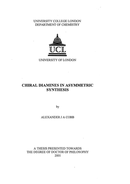 Chiral Diamines in Asymmetric Synthesis