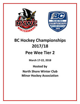 BC Hockey Championships 2017/18 Pee Wee Tier 2