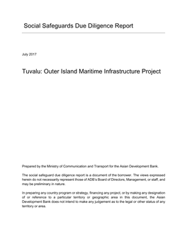 Outer Island Maritime Infrastructure Project