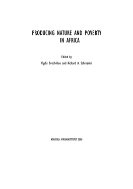 Producing Nature and Poverty in Africa