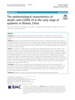 The Epidemiological Characteristics of Deaths with COVID-19 in the Early