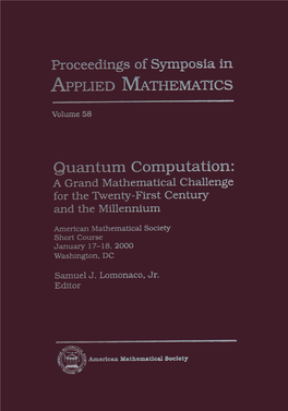 Quantum Computation, Volume 58