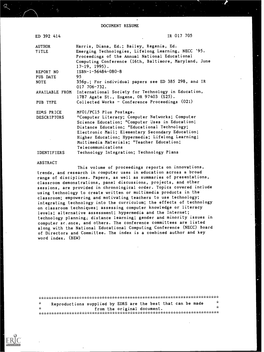 DOCUMENT RESUME ED 392 414 IR 017 705 AUTHOR Harris