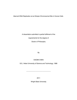 Aberrant DNA Replication at an Ectopic Chromosomal Site in Human Cells