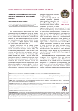 The Moths (Lepidoptera: Heterocera) of Northern Maharashtra: a Preliminary Checklist