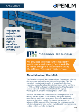 CASE STUDY About Morrison Hershfield