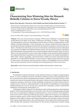 Characterizing New Wintering Sites for Monarch Butterfly Colonies In